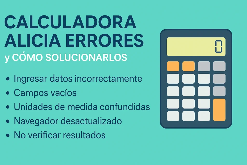 Calculadora Alicia Errores y solución a los mismos 1 Calculadora Alicia Errores y solución a los mismos